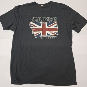 Triumph Motorcycles Maverick Motorsports Missoula Graphic T Shirt Black Mens XL